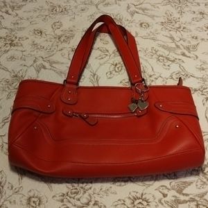 9 west red purse with charms